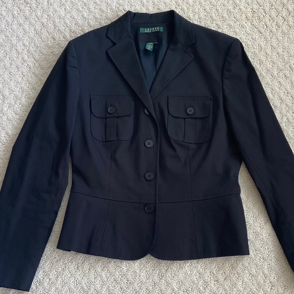 Lauren Ralph Lauren Women's Cropped Black Blazer Size 6